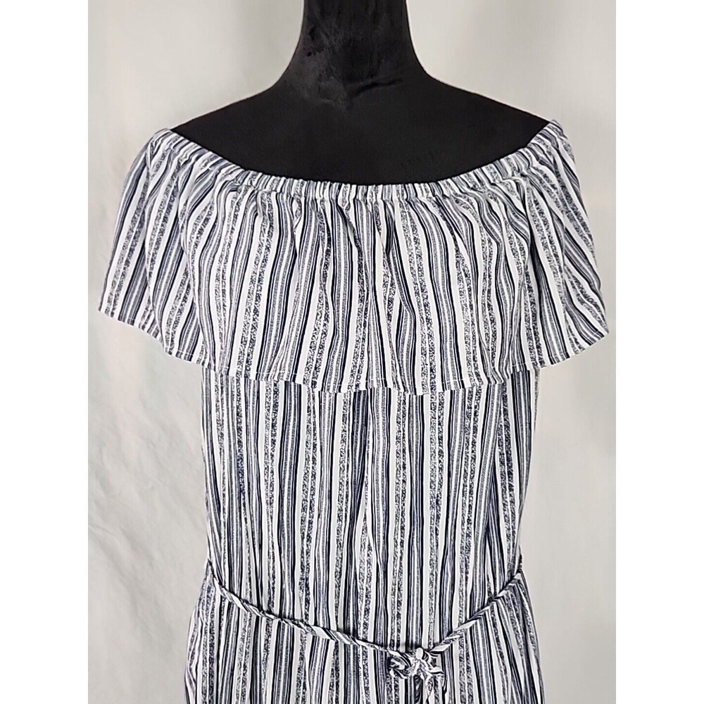 Hawaiian Tropic Off Shoulder Women Blue Casual Sun Mini Dress X-Large Beach Boho - Picture 4 of 13